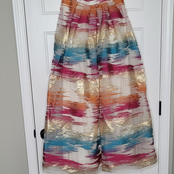 Badgley Mischka, Nayeli Rainbow Maxi Skirt, Size 4 - Picture 4 of 4